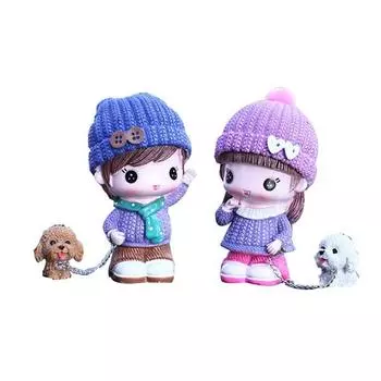 Фигурки машин Antis Couple Romance, 2 типа, пара в шапочках, 1 набор, корейские аксессуары для машин