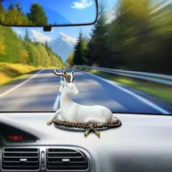 Фигурки оленей, скульптура оленя, украшение с нескользящим ковриком, фарфоровые статуэтки оленей для автомобиля и стола Head Left