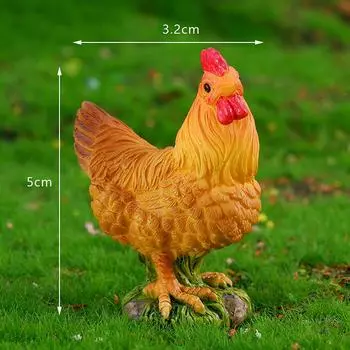 Фигурки петуха, курицы, модель сельскохозяйственного животного, домашний декор, миниатюрный сказочный сад, сделай сам, ландшафтный дизайн, мультяшная курица, цыпленок, аксессуары B