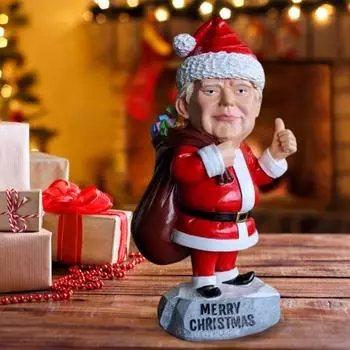 Фигурки Санта-Клауса Трампа из смолы Санта, несущий мешок с подарками Скульптура