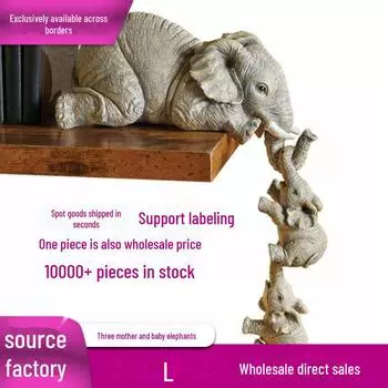 Фигурки слонов из смолы: Трио подвесных садовых украшений