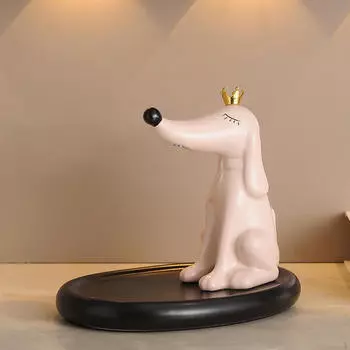 Фигурки собак Держатель для ключей Собака, Подарки для украшения дома Крючок Забавная статуэтка-украшение для стола Спальни