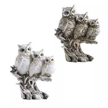 Фигурки совы, креативное настольное украшение, скульптура совы, статуэтка совы для офиса, шкафа, спальни, гостиной, стола, центральное украшение белый