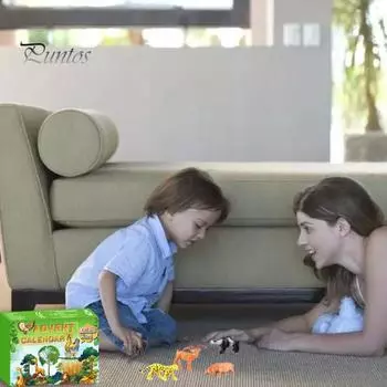 Фигурки животных Адвент-календарь 2024 Миниатюрные львы, панды, обезьяны, модели животных 24-дневный обратный отсчет Подарочная коробка для детей 1 Set