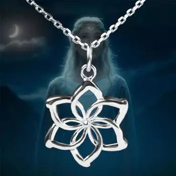 Фильм Косплей Ювелирные изделия Цветок Подвеска 925 пробы Серебряный свитер Ожерелье Для Женщин Пары Влюбленных Подарки На День Рождения 45cm