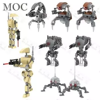 Фильм Серия Робот Персонаж Строительные Блоки Интерстеллар Научно-Фантастический Боевой Дроид Фигурки Модели Сборные Кирпичи Игрушки Для Детей
