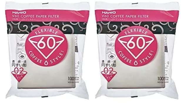 Фильтр бумажный для Hario V60 02W для чашек 100 шт. x 2 1-4 (ВЦФ-02-100Вт) (200 штук)