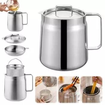 Фильтр-чаша из нержавеющей стали с ручкой-носиком, большой емкости, универсальное масло 3