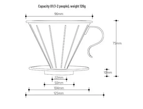 Фильтр-чашка для кофе V60 из нержавеющей стали с тиснением Single Unit