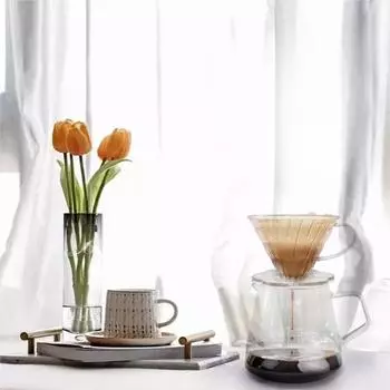 Фильтр-чашка для кофе, заваренного вручную, конический замачивающийся тип, фильтр-чашка для кофе, заваренного вручную, набор фильтров для кофе с резьбой 1pc