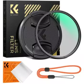 Фильтр Concept 62 мм CPL, салфетка для чистки крышки объектива, круговая поляризация света, цветовой контраст, регулировка отражения, высокая светопропускаемость, 28-слойное покрытие