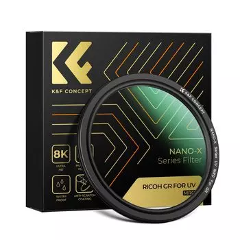 Фильтр Concept UV, совместимый с Ricoh GR II GR III GR IIIx GR IIIx HDF Защитный фильтр Защита от УФ-излучения 28-слойное покрытие Инструмент для снятия фильтра в комплекте