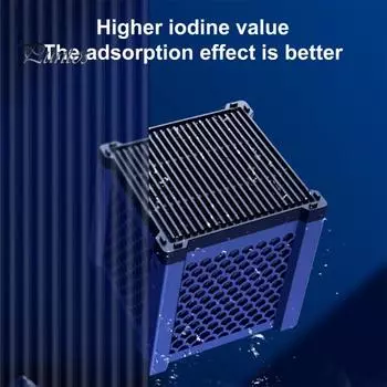 Фильтр для аквариума, куб для очистки воды, многосеточное отверстие, Acticarbon, сверхсильная фильтрация, отличный впитывающий аквариумный фильтр синий