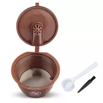 Фильтр для эспрессо Многоразовый пластиковый контейнер для кофе для капсул Dolce Gusto коричневый