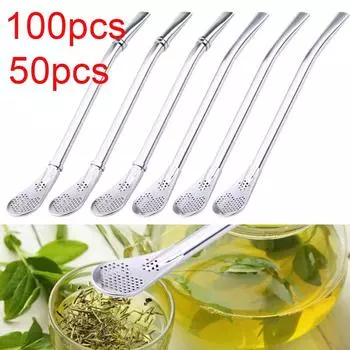 Фильтр для чая из нержавеющей стали с трубочкой для питья, ручной работы, ситечко для чая йерба мате, тыква, моющиеся трубочки для питья, инструмент для приготовления чая