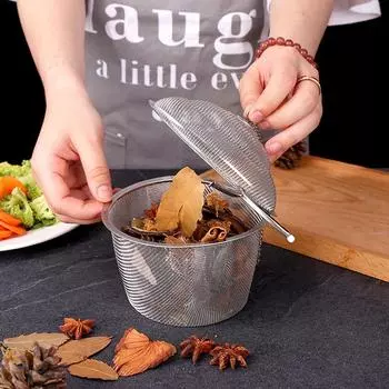 Фильтр для чая из нержавеющей стали 304, многоцелевой, приправленный, для маринада в горячем горшке, с цепочками, фильтры для цветочного чая, кухонные принадлежности