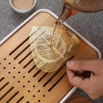 Фильтр для чая из нержавеющей стали, сетка для защиты от утечек чая, выдолбленный лист, ситечко для заваривания чая серебряный