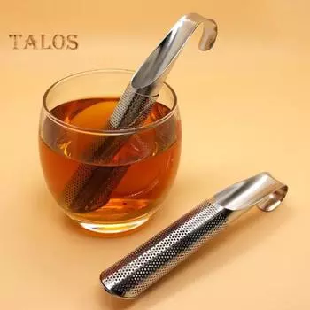 Фильтр для чая, пищевая фильтрация, портативный практичный ситечко для чая в форме трубы, инструмент для приготовления чая, кухонные принадлежности серебряный