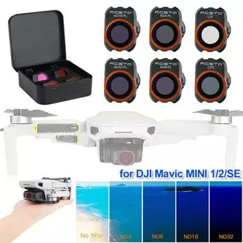 Фильтр для дронов ND/PL затемняющий поляризатор Фильтр для улучшения изображения и видео Многослойная оптика предотвращает передержку Защитные очки от УФ-излучения