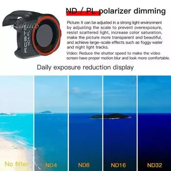 Фильтр для дронов ND/PL затемняющий поляризатор Фильтр улучшения изображения и видео Многослойная оптика предотвращает передержку Защитные очки от УФ-излучения Дрон A