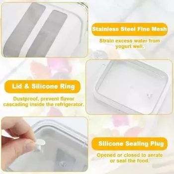 Фильтр для йогурта Домашняя греческая йогуртница с крышкой Сыр Влагоотделитель Сито Сетка Отделение сыворотки Пищевые инструменты Влага