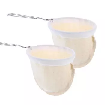 Фильтр для кофе из фланелевой ткани uxcell с ручкой из нержавеющей стали, многоразовый, ручной работы, ситечко для кофе, аксессуары для домашнего офиса, кофейни