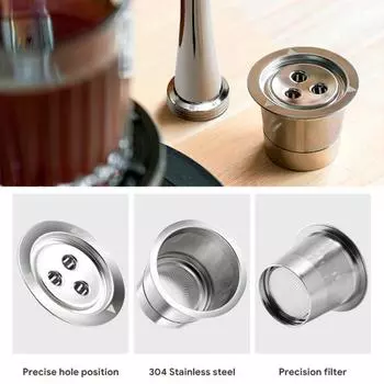 Фильтр для кофе из нержавеющей стали для многоразовой кофейной капсулы K Cup, сетчатый фильтр без содержания бисфенола А, простой в использовании, многоразовый фильтр для кофе Ninja серебряный