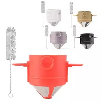 Фильтр для кофе из нержавеющей стали, чашка для фильтра для кофе, сваренная вручную, складная, многоразовая