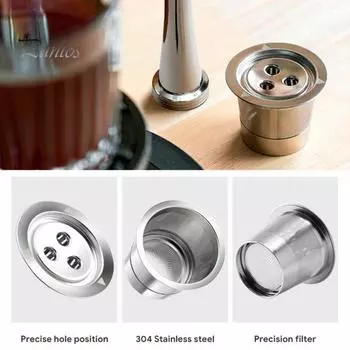 Фильтр для кофе из нержавеющей стали для многоразовой кофейной капсулы K Cup, сетчатый фильтр без содержания бисфенола А, простой в использовании, многоразовый фильтр для кофе Ninja серебряный