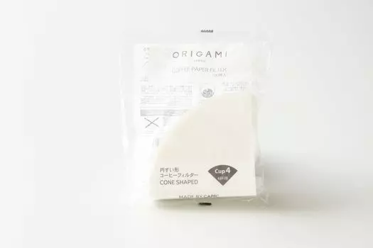 Фильтр для кофе KAI ORIGAMI Abaca на 4 чашки, 100 штук, конической формы, сделано в Японии БУМАЖНЫЙ ФИЛЬТР ДЛЯ КОФЕ Cup4