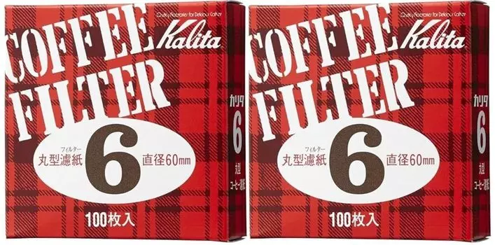 Фильтр для кофе Kalita для Mocha Express Round Filter Paper 60 мм 100 листов x 2 Белый [Набор 2] #6 #21007