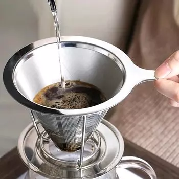 Фильтр для кофе Rita Shokai, одностаканный, безбумажный, для кемпинга на открытом воздухе, из нержавеющей стали, двухслойный, многоразовый