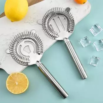 Фильтр для коктейлей, блокировщик льда, нержавеющая сталь, пружинный, люксовый фильтр, круглая ручка, разделитель льда, барный профессиональный барменский инструмент