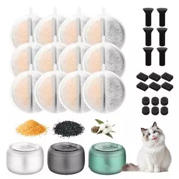 Фильтр для кошачьего фонтана для воды, сменный, автоматический дозатор воды для домашних животных, система фильтрации с активированным углем и губками для XCHO 6pcs