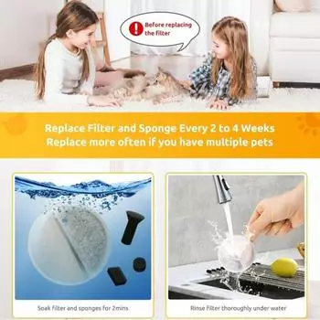 Фильтр для кошачьего фонтана для воды, автоматический дозатор воды для домашних животных, фильтрация с активированным углем 6pcs