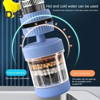 Фильтр для крана, 6 слоев, вращение на 360 градусов, брызгозащищенный, фильтр для насадки для водопроводного крана, кухонные принадлежности зелёный