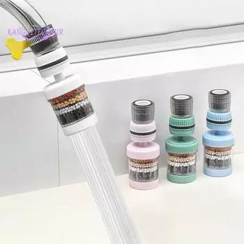 Фильтр для крана, 6 слоев, вращение на 360 градусов, брызгозащищенный, фильтр для насадки для водопроводного крана, кухонные принадлежности белый