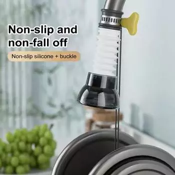 Фильтр для крана, вращающийся на 360 градусов очиститель воды с усиленным кольцом, прочный брызгозащищенный кухонный фильтр для домашнего ресторана чёрный