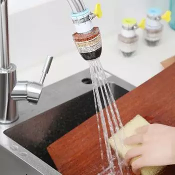 Фильтр для крана Yousheng, прочная конструкция, нержавеющий полипропиленовый очиститель крана, 6 слоев, гаджет для тонкой фильтрации для дома розовый