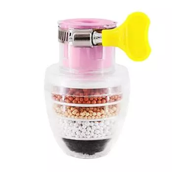 Фильтр для кухонного крана, 5-слойные фильтры для очистки воды, фильтрация с активированным углем, распылительная головка, насадка для чистки крана, аксессуары розовый