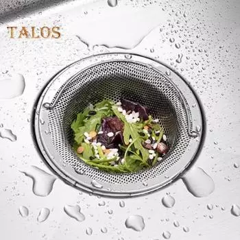 Фильтр для кухонной мойки из нержавеющей стали, большой держатель для пищевых отходов, мелкая сетка, не засоряющаяся сливная корзина, легко поднимаемая ручка, прочный канализационный фильтр серебряный