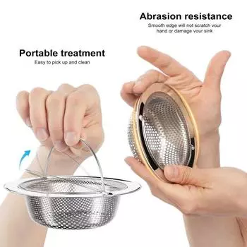 Фильтр для кухонной мойки из нержавеющей стали Yousheng, большой держатель для пищевых отходов, мелкая сетка, не засоряющаяся сливная корзина, легко поднимаемая ручка, прочный канализационный фильтр серебряный