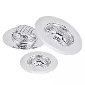 Фильтр для кухонной мойки из нержавеющей стали для слива в пол для раковины для ванной комнаты, кухни, комплект из L, M, S