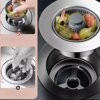 Фильтр для кухонной мойки, пружинный сердечник для раковины, заглушка для устранения протечек воды, против запаха 1PC белый