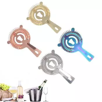 Фильтр для льда из нержавеющей стали, шейкер для коктейлей, барный фильтр для льда, проволочный фильтр для смешанных напитков, профессиональный инструмент для бармена, аксессуары для бара серебряный