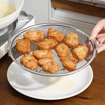 Фильтр для масла из нержавеющей стали, большой дуршлаг, шумовка для картофеля фри с ручкой, кухонный инструмент, сушилка для лапши, кухонная утварь