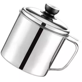 Фильтр для масла из нержавеющей стали, держатель для контейнера для жира, оливкового масла, бекона, сито 12.50X12.50X12.00CM серебряный