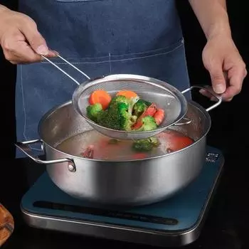 Фильтр для масла из нержавеющей стали с мелкой сеткой, дуршлаг для муки, сито для чая, кухонное сито, фильтрующий инструмент, набор металлических сит с длинной ручкой as shown