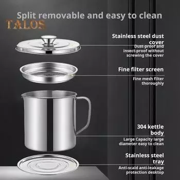 Фильтр для масла, контейнер для экономии жира, бекон, с мелкой сеткой, кастрюля для хранения масла из нержавеющей стали с поддоном для кухни S