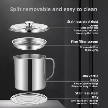 Фильтр для масла, контейнер для экономии жира, бекон, с мелкоячеистым ситом из нержавеющей стали S